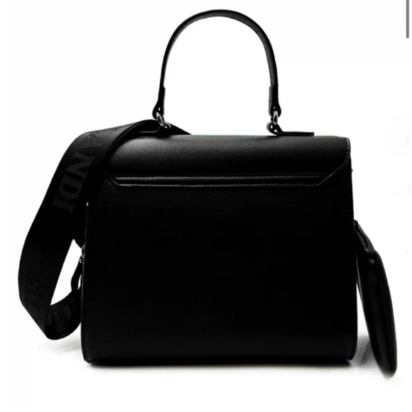 NWT Valentino Orlandi Black Crossbody Bag with Gunmetal Stud Accents - Picture 2 of 5